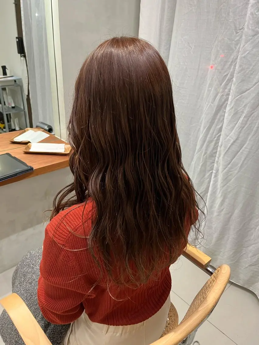 ロング カラー ブラウンカラー マロンブラウン 林 美優のヘアスタイル