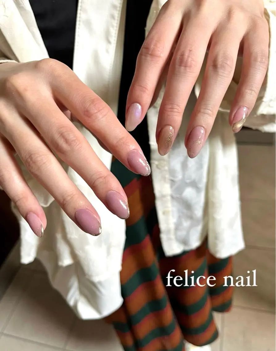 ネイル フレンチネイル ジェルネイル マグネットネイル ミラーネイル ニュアンスネイル felice nailのネイルデザイン
