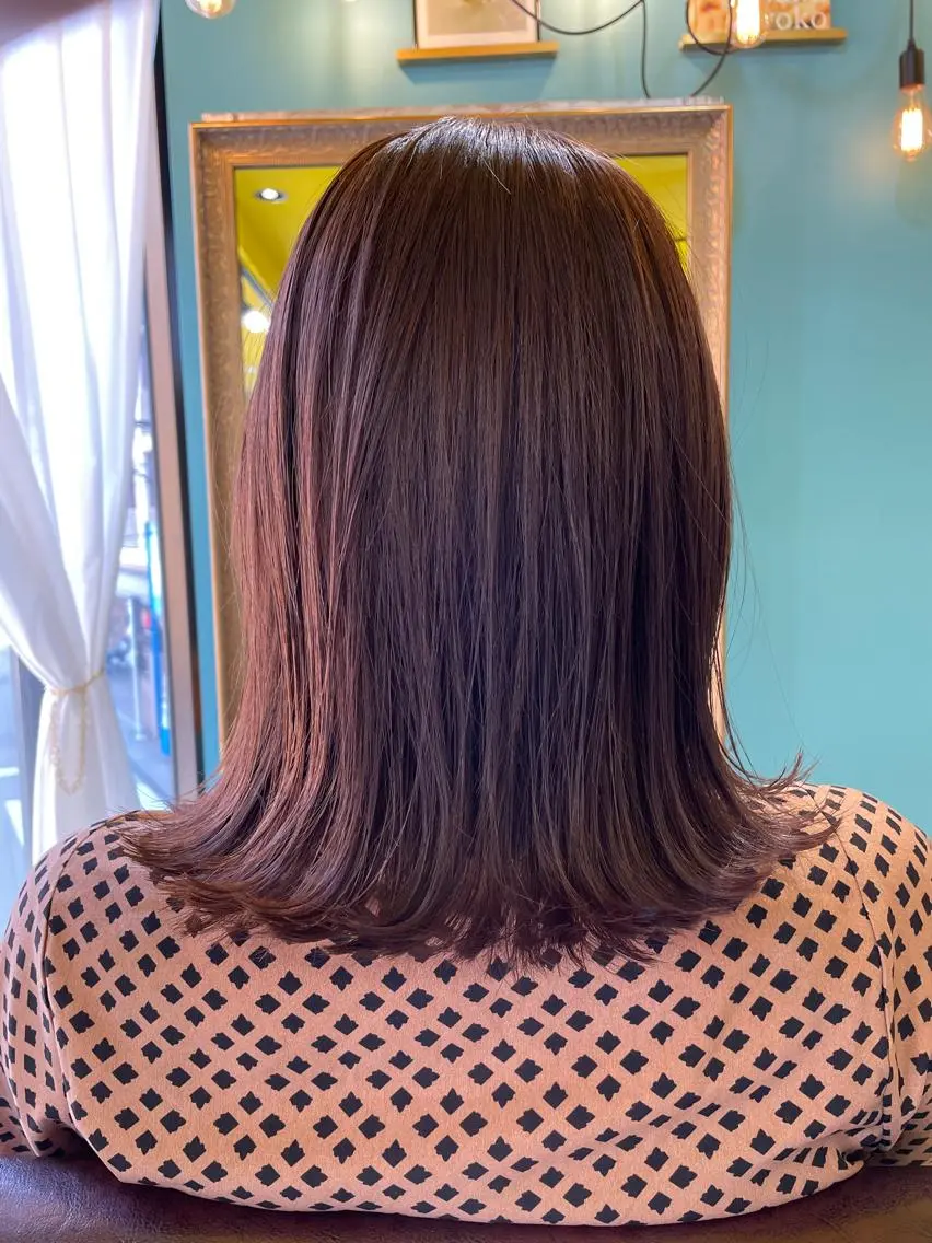 ミディアム カラー アッシュ ラベンダーカラー ラベンダーアッシュ ヘアカラー トリートメント 末石 智のヘアスタイル
