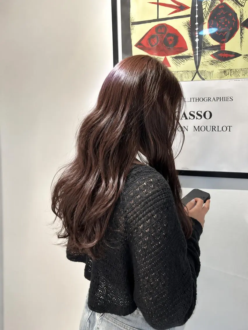 ロング ピンクブラウン ロング ヘアカラー 児玉 蒼空のヘアスタイル