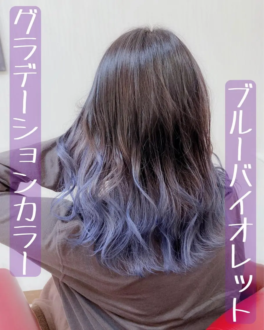 セミロング カラー ブリーチ グラデーションカラー オレンジ トリートメント YURI ✨のヘアスタイル
