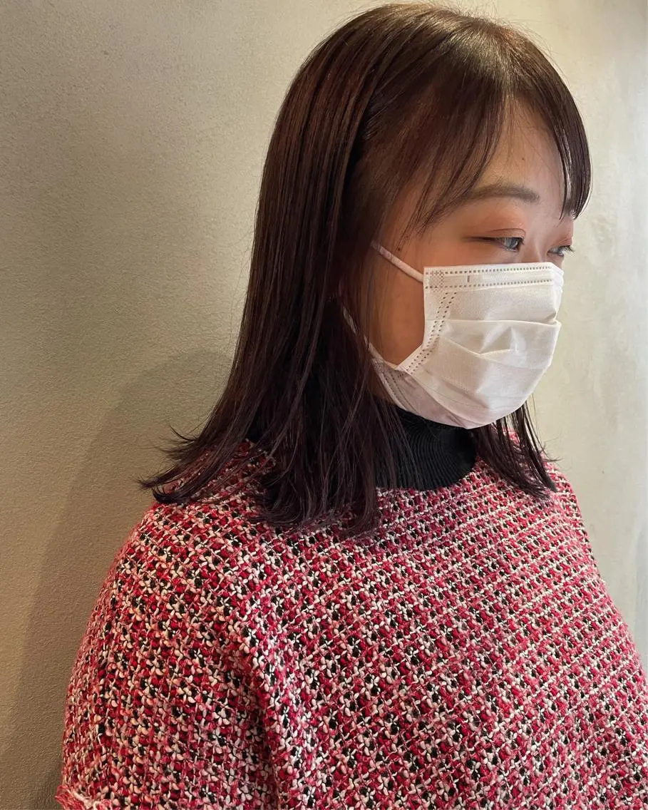 ミディアム カラー グレージュ ラベンダーカラー ラベンダーグレージュ ラベンダーグレー yajima Moemiのヘアスタイル