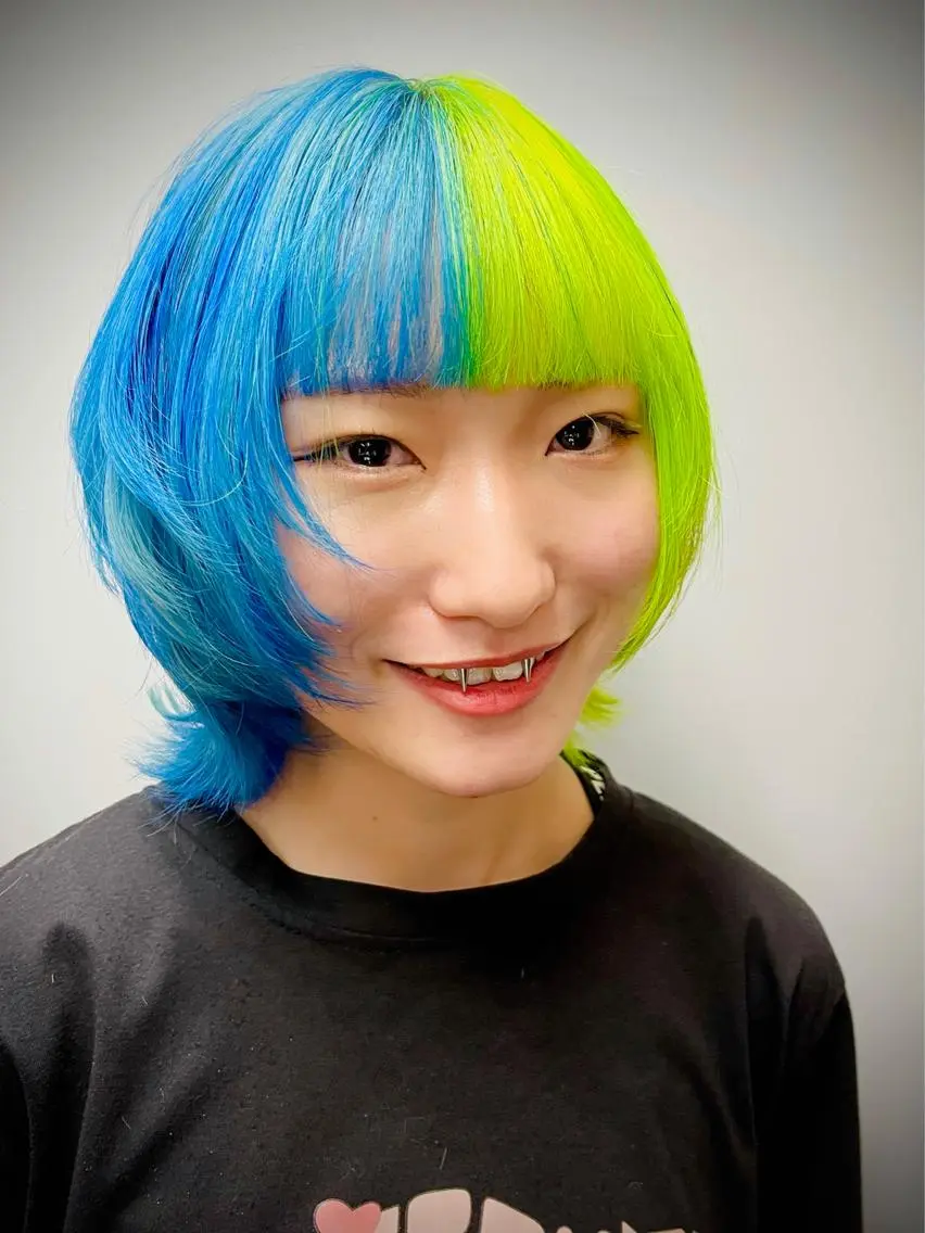 ミディアム カラー ミディアムパーマ バレイヤージュ ブリーチ ケアブリーチ ダブルカラー Koichi Satoのヘアスタイル