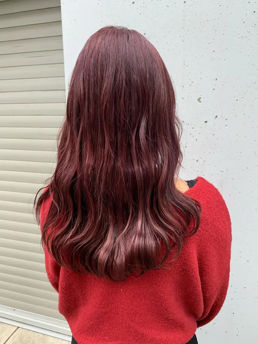 セミロング カラー ピンクカラー 似合わせカラー🫶 小川千波のヘアスタイル