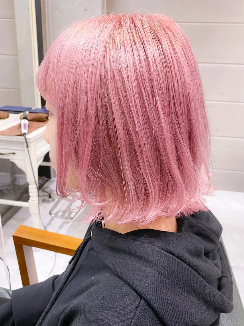 ショート カラー ヘアアレンジ ベージュカラー 透明感カラー ピンクカラー ピンクベージュ モテ髪透明感❤️ デイズヘアカラーのヘアスタイル