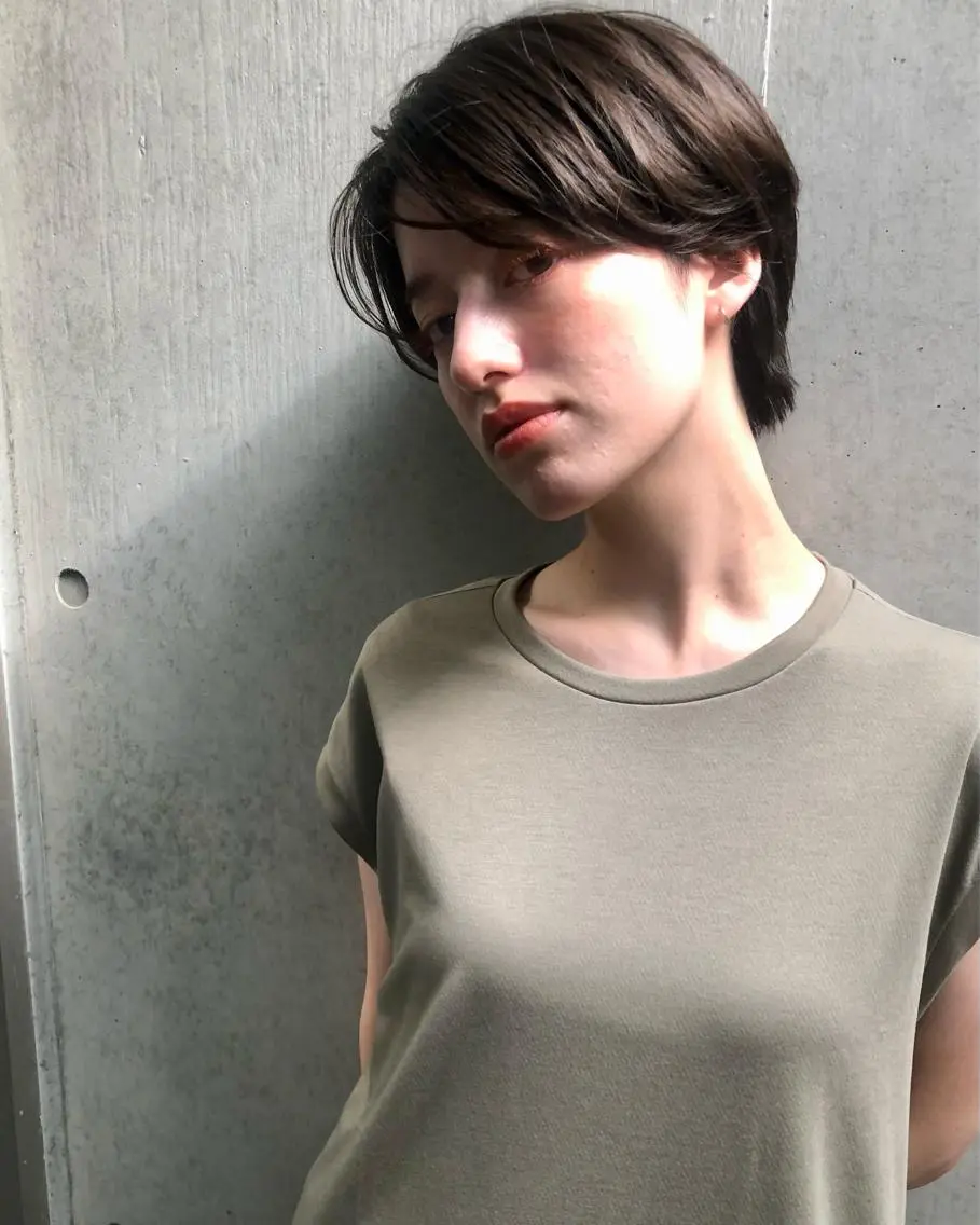 ショート カラー ショートボブ ハンサムショート ブリーチ ケアブリーチ ハイライトカラー カット ヘアカラー KEPKA ヤマグチ 天神 今泉のヘアスタイル