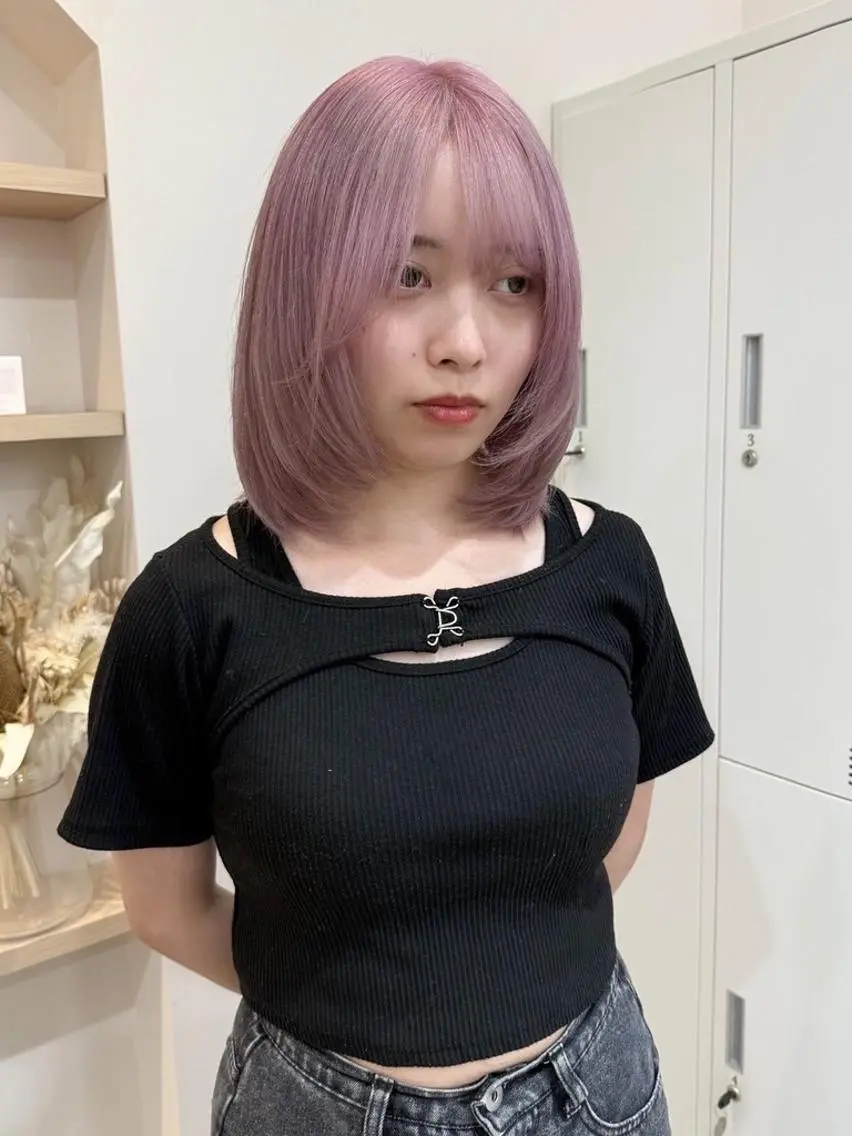 ミディアム カラー ブリーチ ダブルカラー カット ヘアカラー トリートメント ✨【公式】 juhl.横浜✨のヘアスタイル