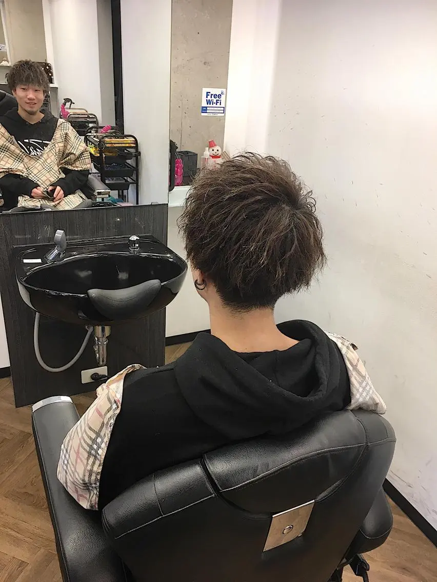ショート パーマ メンズ マッシュ パーマ 前田賢生 ご新規様はNGのヘアスタイル