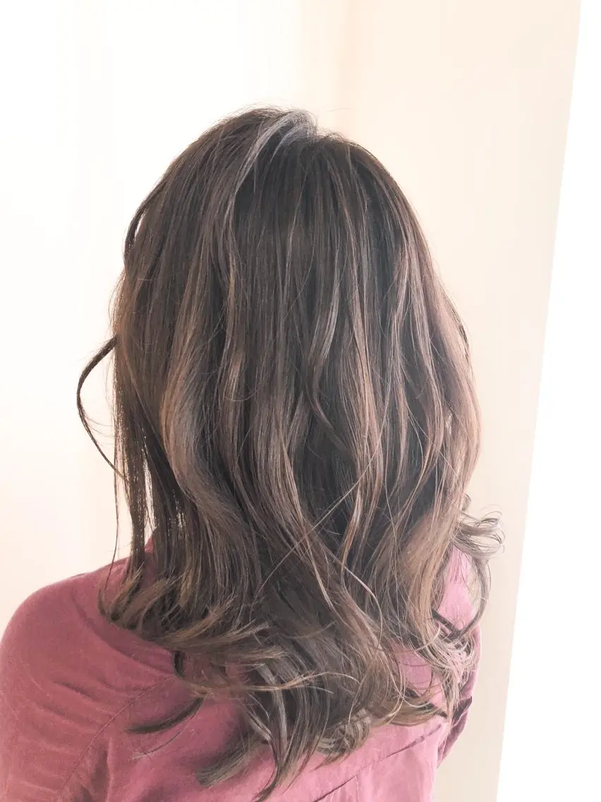 セミロング カラー ヘアアレンジ トリートメント カット ヘアカラー トリートメント ヘッドスパ レイヤー×ヘッドスパ ＊保田遥＊のヘアスタイル