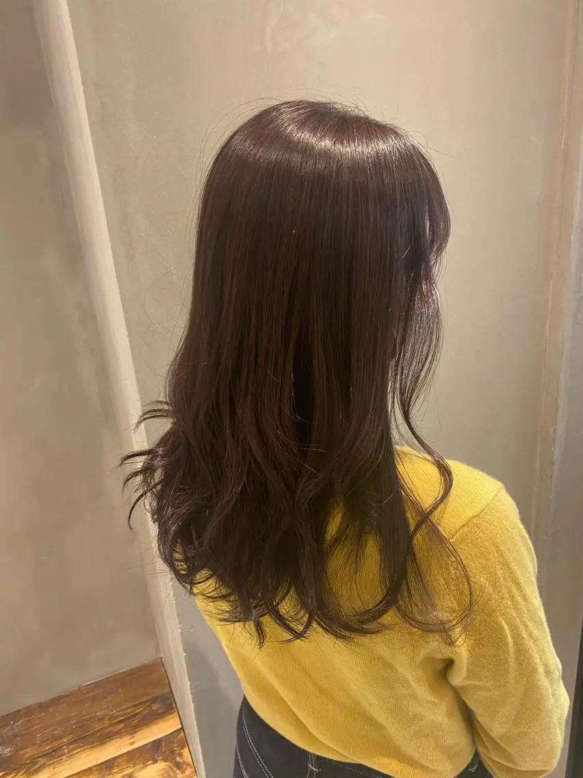 ミディアム カット ヘアカラー トリートメント 新宿/顔周りカット +レイヤー＝しずく♩のヘアスタイル