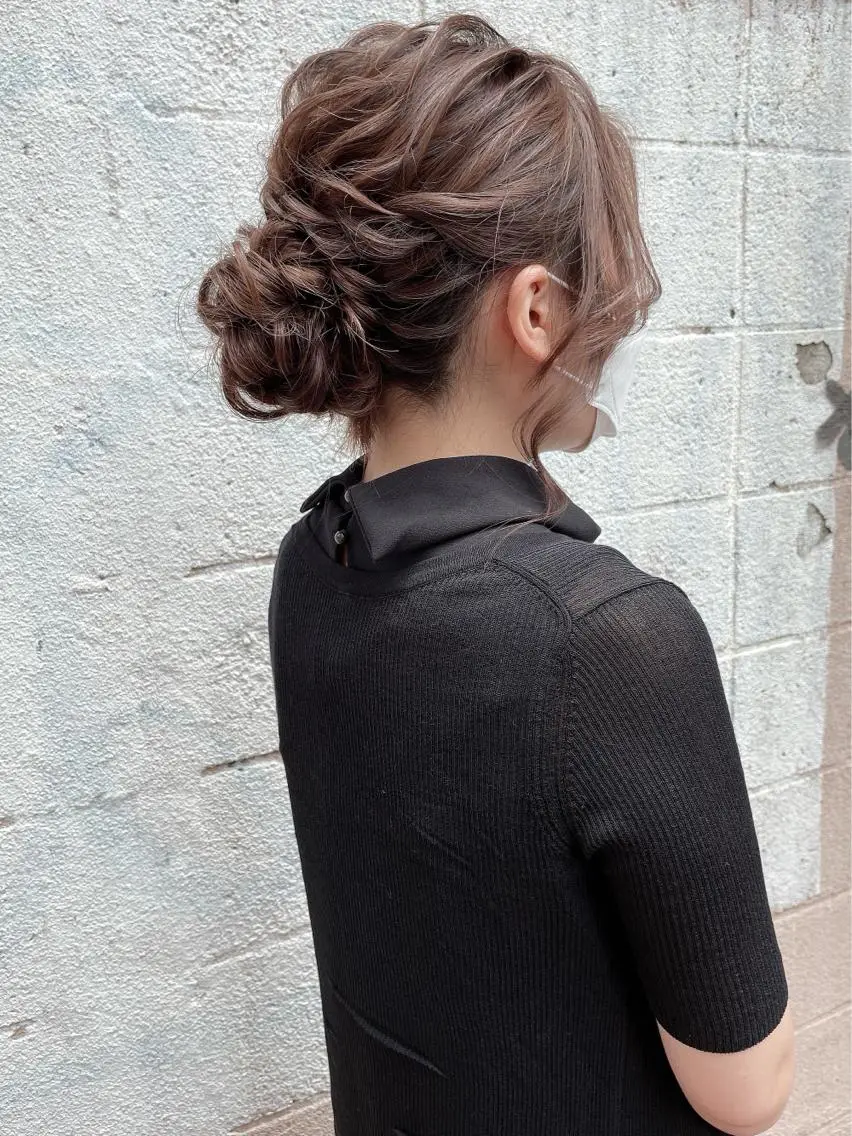 セミロング ヘアアレンジ ヘアセット ヘアアレンジ にいた かづしげのヘアスタイル