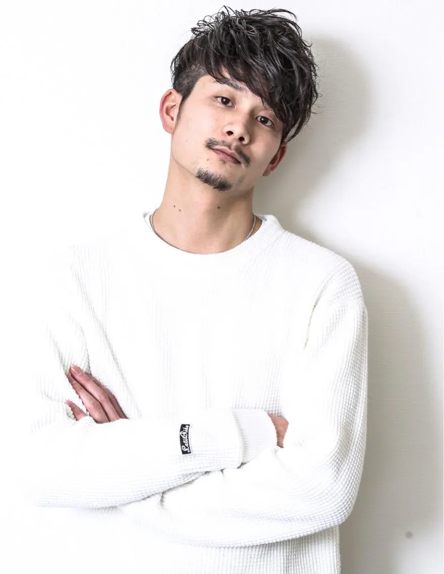 ミディアム カラー パーマ メンズ THE USUAL ユージュアルのヘアスタイル