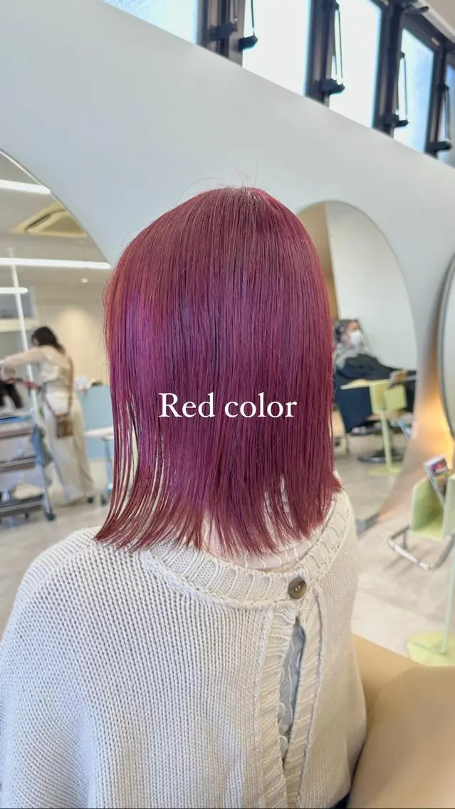 ミディアム カラー レッドカラー 🫧ペール系カラー /デザイン秀喜🫧のヘアスタイル