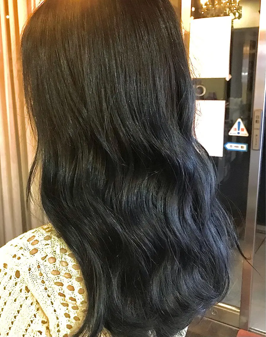 ロング カラー 黒髪 ブルーカラー ブルーブラック 💎透明感カラー特化 💎TAISEIのヘアスタイル