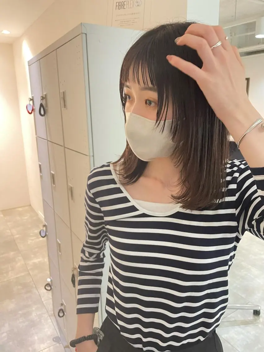ミディアム カラー ヘアアレンジ 大人ボブと似合 わせカラー/馬場 翼のヘアスタイル