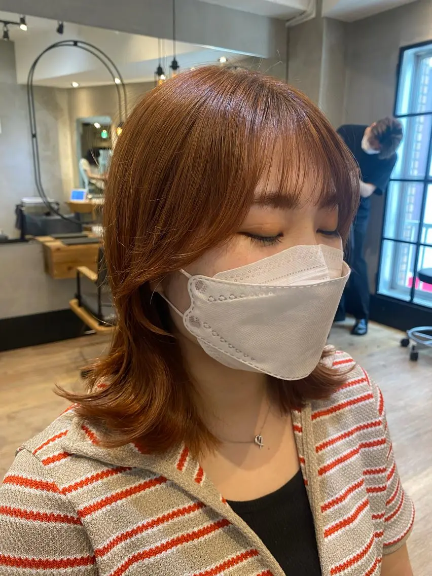 セミロング エギョモリ ヘアカラー トリートメント 新宿/顔周りカット +レイヤー＝しずく♩のヘアスタイル