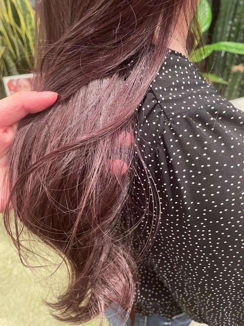 ロング カラー ブリーチ ブリーチなしカラー ピンクカラー カット ヘアカラー トリートメント ヘアセット ♡レイヤーボブ パーマ/うらら♡のヘアスタイル