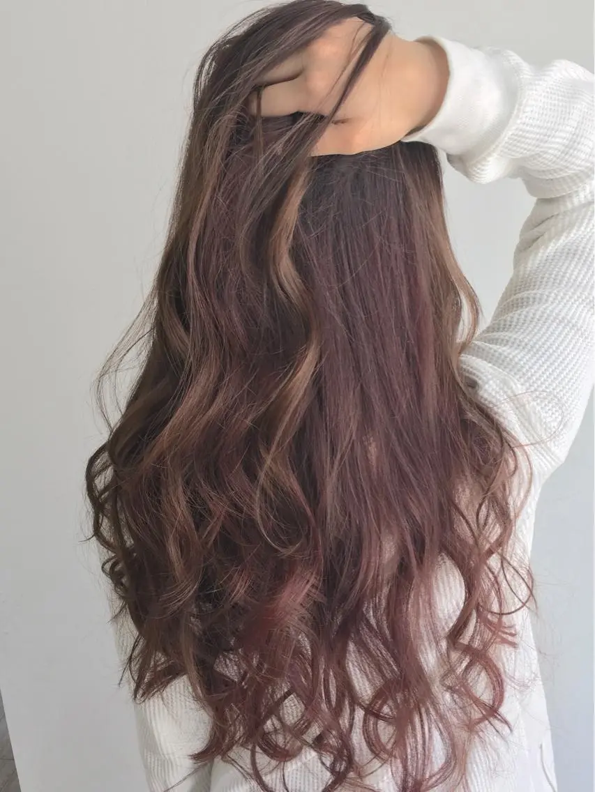 ロング カラー ブリーチ インナーカラー ブリーチなしカラー yoshi ☆のヘアスタイル