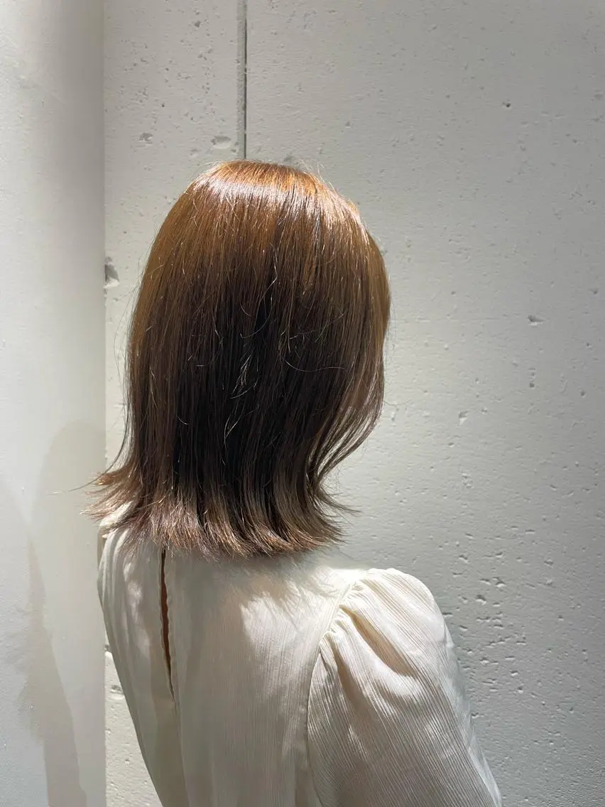 ミディアム カラー 似合わせレイヤー 阿波座/ふじむらのヘアスタイル