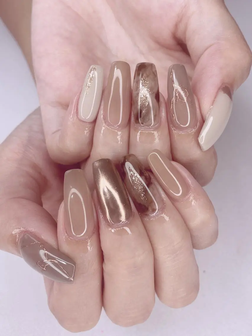 ネイル アートネイル オーロラネイル 桜ネイル クリアネイル ドット Nail Salon ertiのネイルデザイン