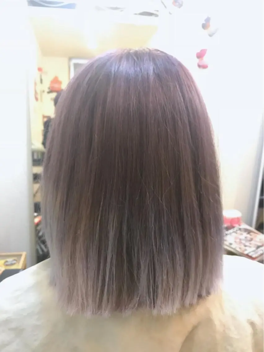 ミディアム カラー アッシュ グラデーションカラー バイオレットカラー バイオレットアッシュ BOBシークレット じょうじ⭐️のヘアスタイル