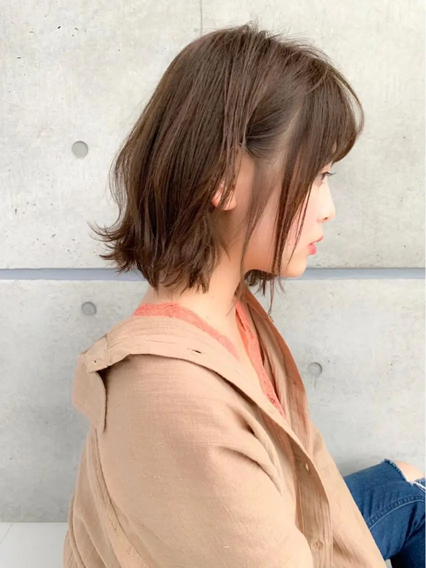 ショート カラー パーマ ヘアアレンジ 似合わせカット レイヤーボブ/ボブ 仲川和人のヘアスタイル