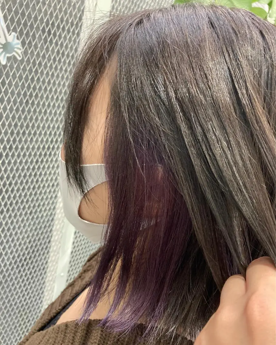 ミディアム カラー グレージュ ラベンダーカラー ラベンダーピンク モカグレージュ ピンクカラー カット ヘアカラー 💎髪質改善💎 西森千夏のヘアスタイル
