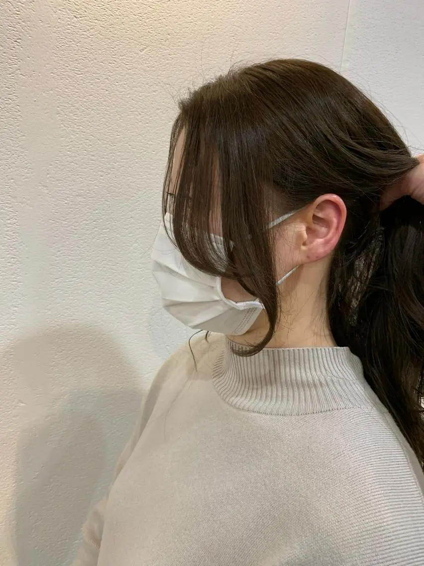 ロング カラー 小顔カット カット ヘアカラー 縮毛矯正 トリートメント 中津No.1髪質改善 店長✨透ける暗髪のヘアスタイル