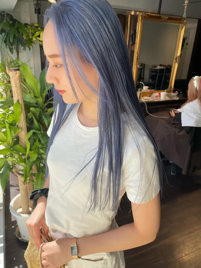 ロング カラー ブリーチ ケアブリーチ トリートメント オカモト ミユウのヘアスタイル