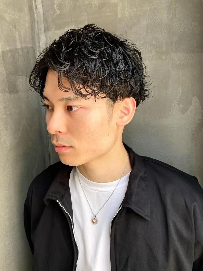 ショート パーマ メンズ カット パーマ 八戸パーマ/メンズパ ーマ/シンゴ。のヘアスタイル