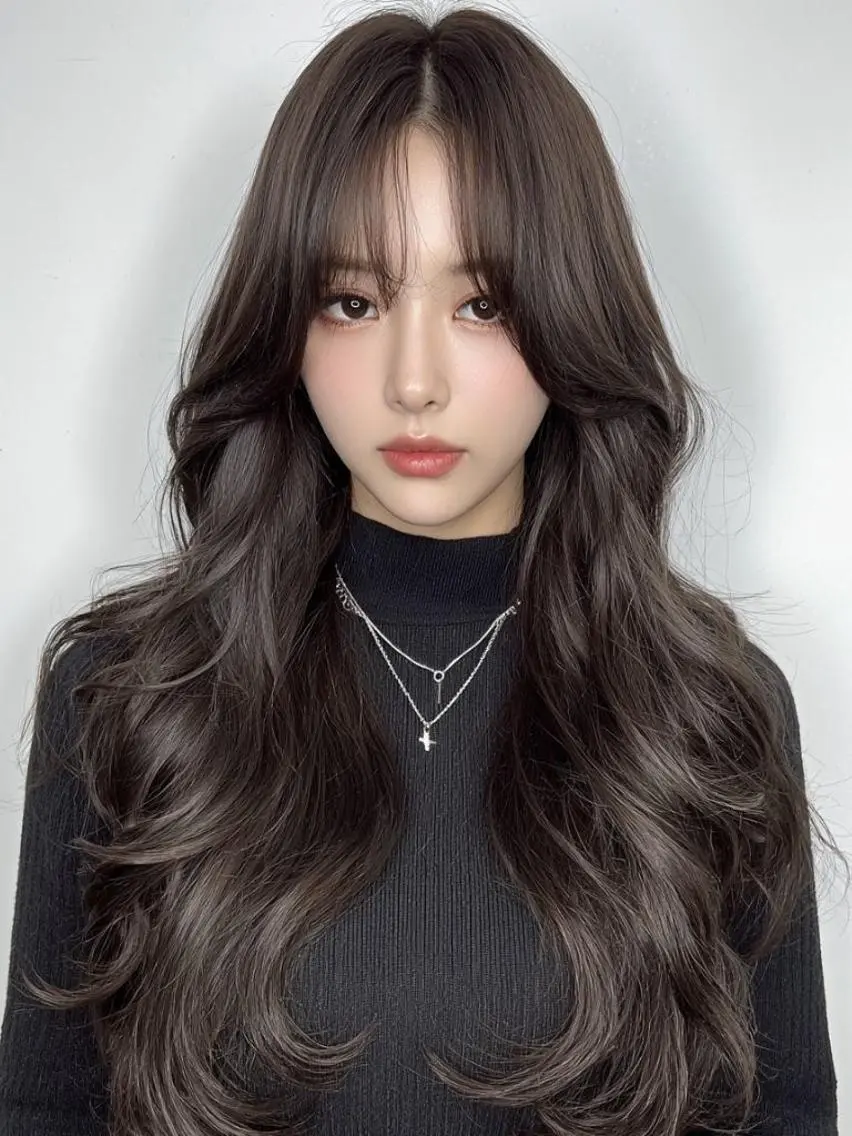 ロング カラー カット ヘアカラー トリートメント 吉野 悠斗のヘアスタイル