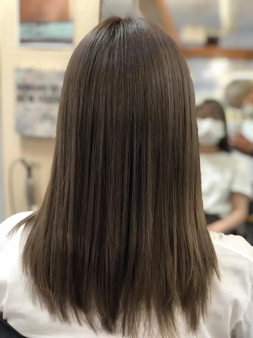 セミロング パーマ 酸性ストレート ストレートパーマ carre hair 店長 中園 武士のヘアスタイル