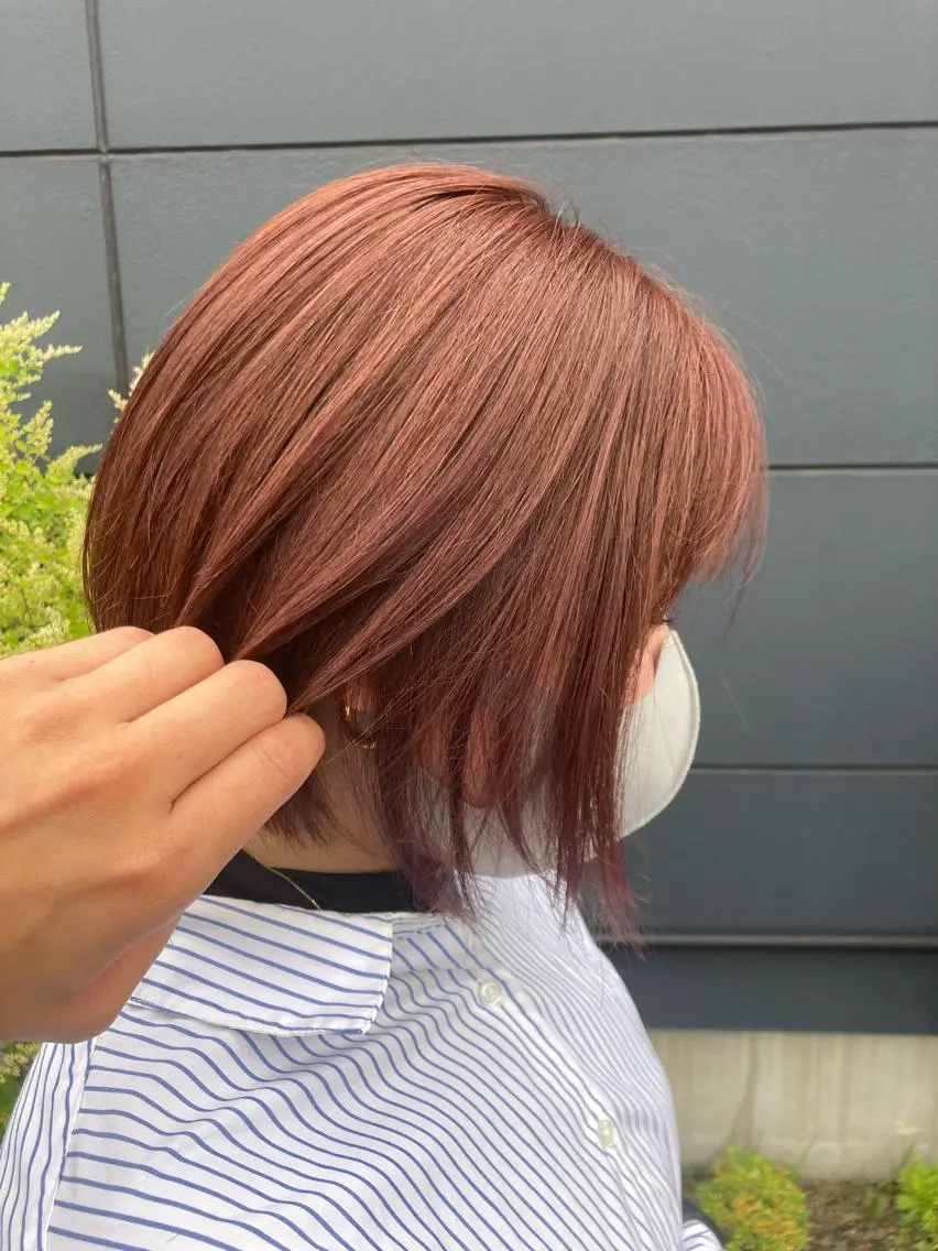 ショート カラー ベージュカラー オレンジ オレンジベージュ 熊谷 将稔のヘアスタイル