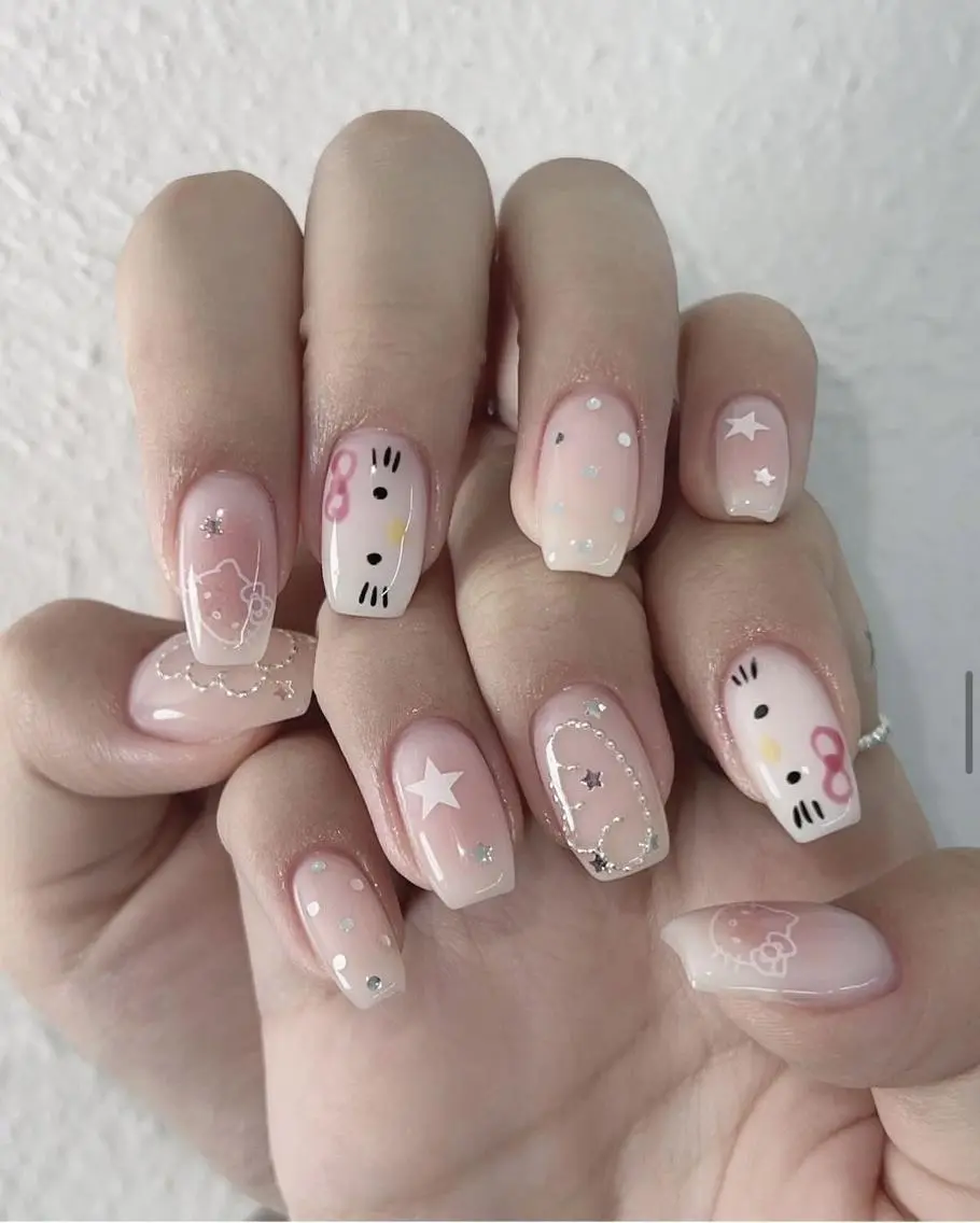 ネイル 長さ出し ガーリー キラキラネイル 韓国ネイル ロングネイル Umee Nailのネイルデザイン