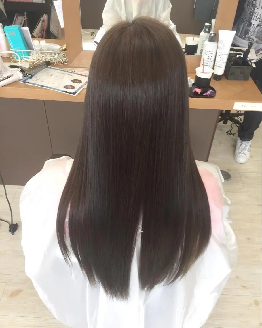 ロング パーマ カット 縮毛矯正 トリートメント Lien 深井店のヘアスタイル