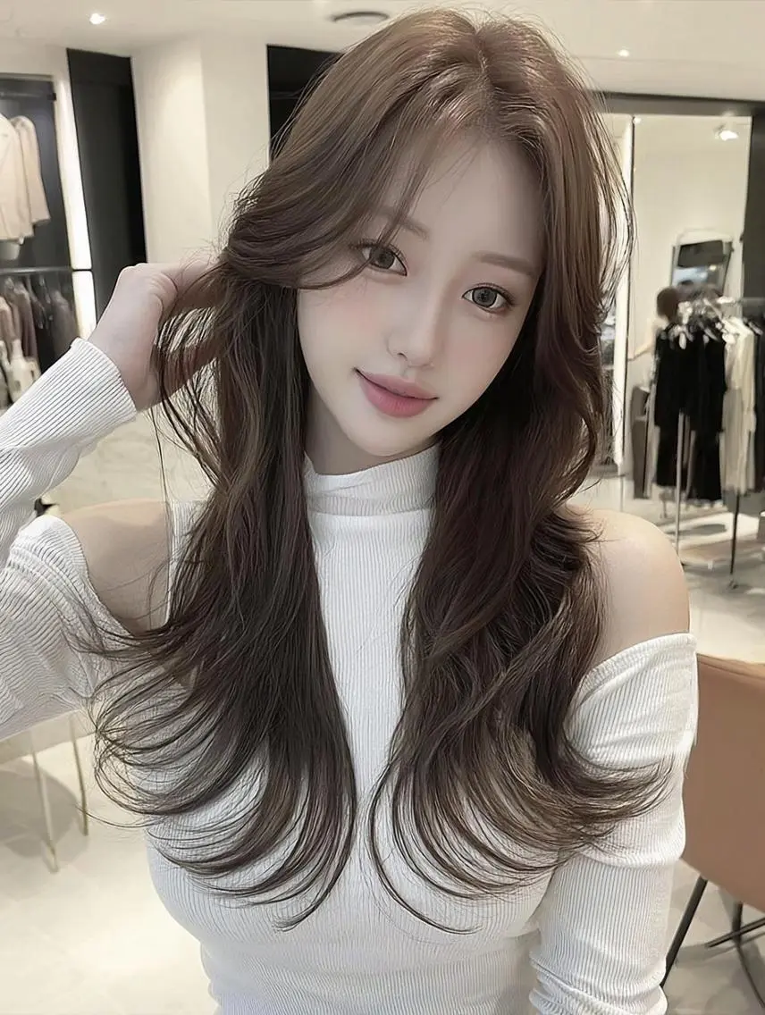 ロング カット ヘアカラー 林朱里/束間まつげ /レイヤーカット🌹のマツエク・マツパデザイン