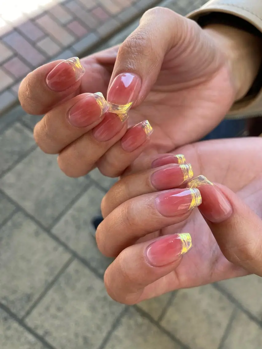 ネイル チークネイル フレンチネイル ミラーネイル ハンドネイル nailsalon ∞ ﾐｶﾅﾙ ∞のネイルデザイン