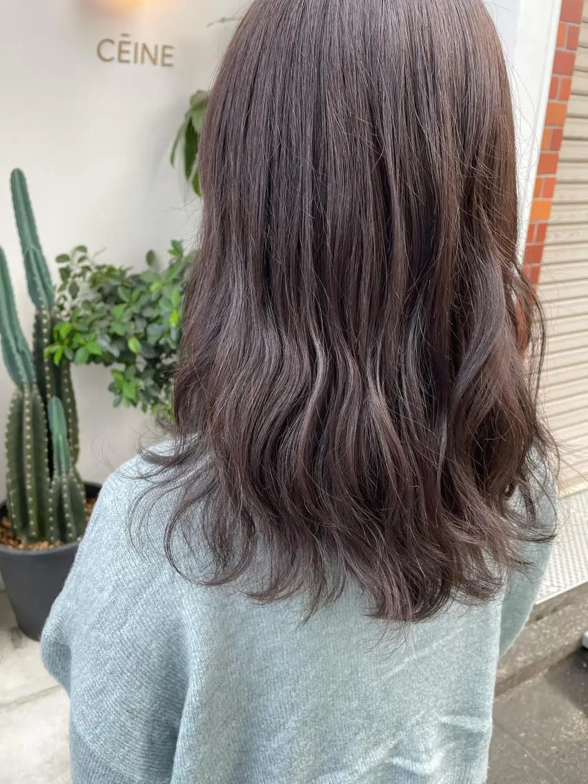 セミロング カラー アッシュ ブリーチ 透明感カラー ラベンダーカラー ラベンダーアッシュ カット ヘアカラー トリートメント 中目黒🌼 🌼ハナのヘアスタイル