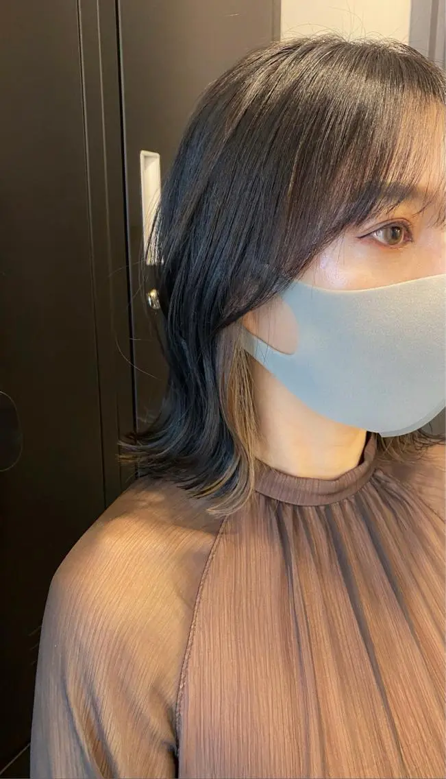 ミディアム カラー ミストバング フェイスフレーミング louwe 武藤幸世のヘアスタイル