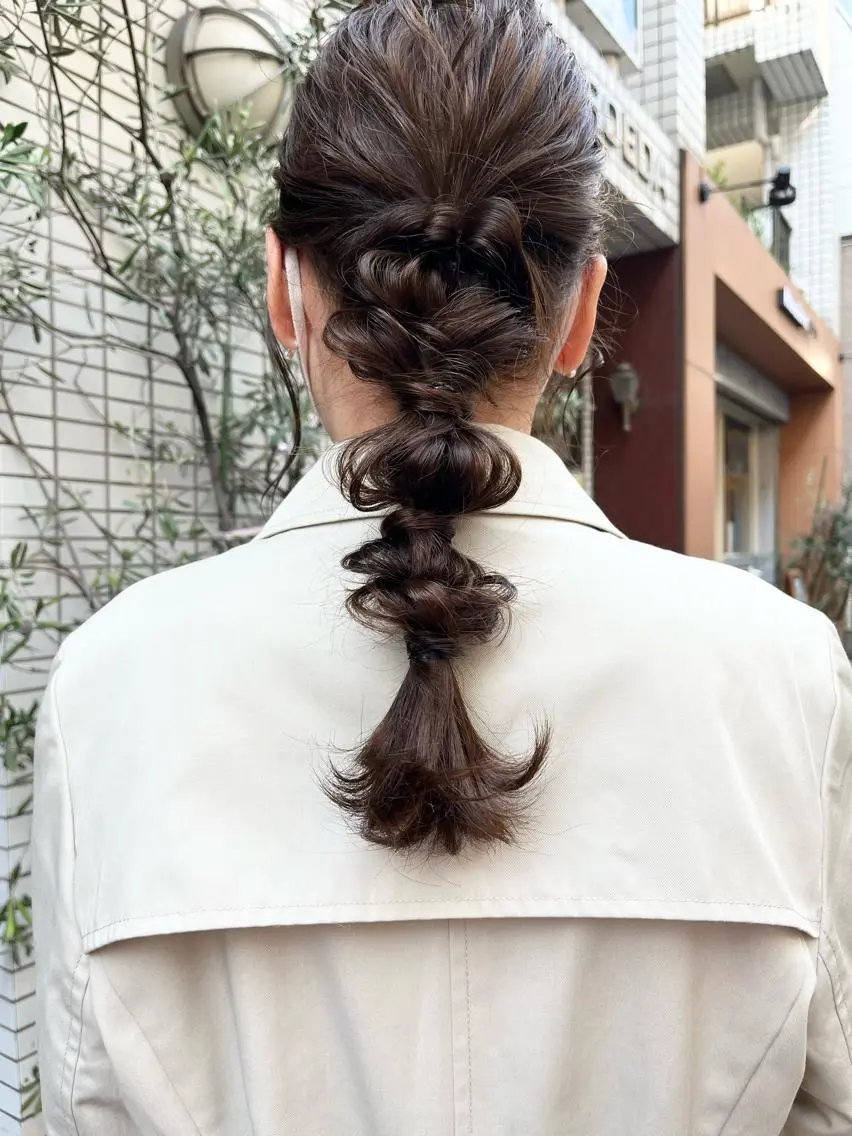 ヘアアレンジ ヘアセット 🐩透明感ミルクティ ーピンクニイナ🐩のヘアスタイル