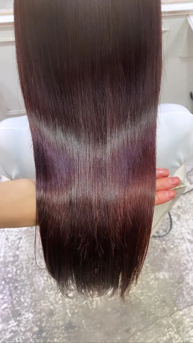 セミロング 美髪矯正 透明感 カラー⭐️ユウキのヘアスタイル