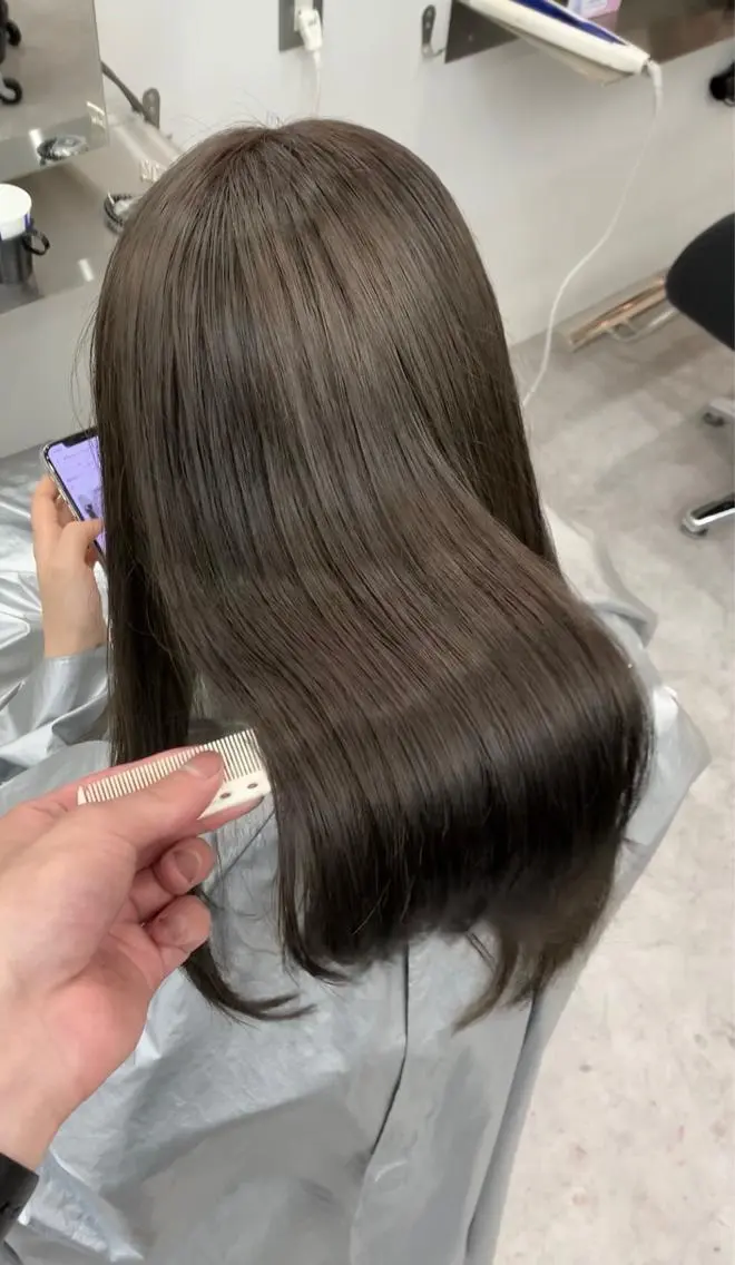 セミロング カット 縮毛矯正 トリートメント 🫧髪質改善 講師🫧🍎幹細胞のヘアスタイル