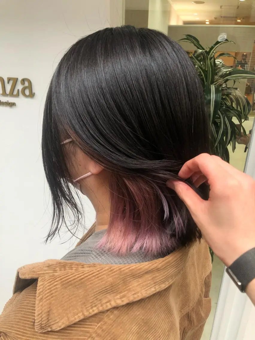 ミディアム カラー ヘアアレンジ ピンクカラー 髪質改善/ ツヤ髪カラー/高井のヘアスタイル