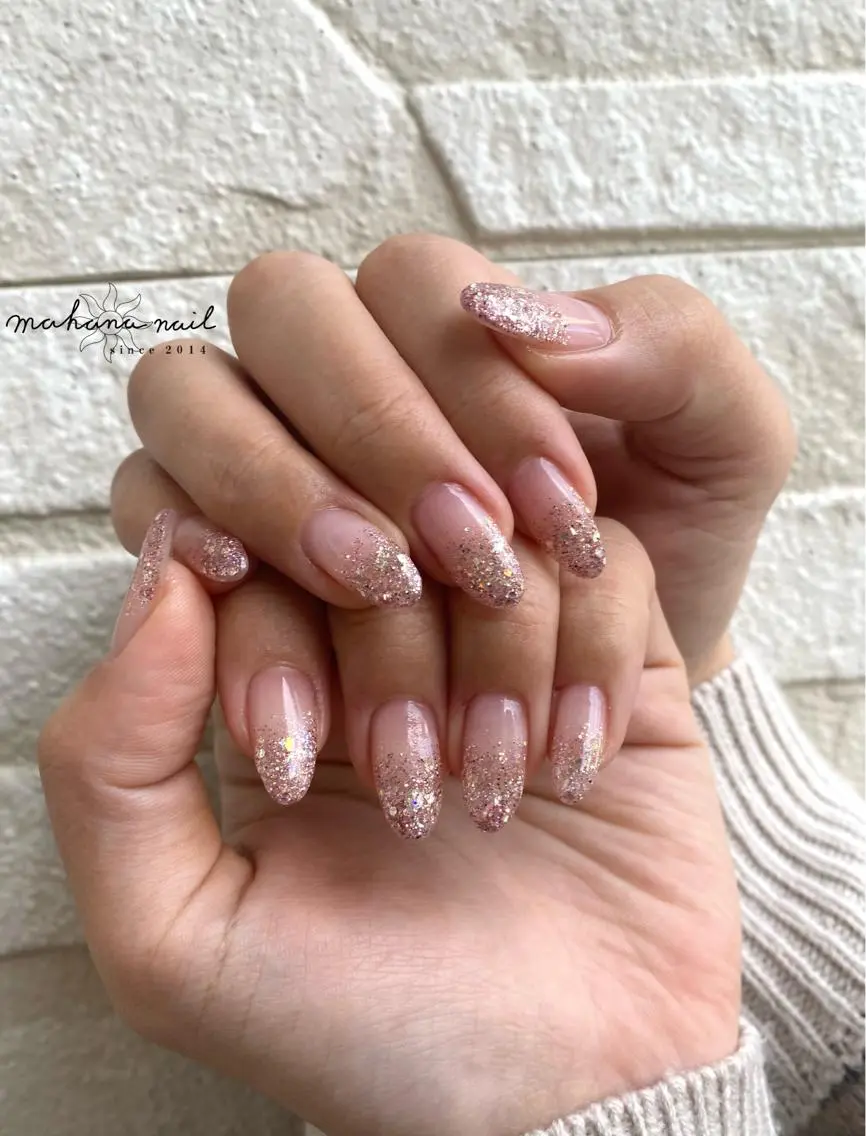 ネイル ラメ(グリッター) ラメグラデーション mahana nailのネイルデザイン
