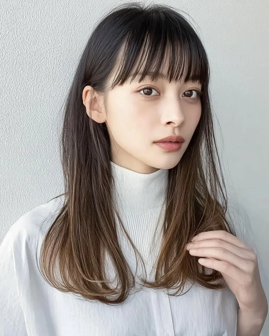 ミディアム 艶髪/酸性ストレート /縮毛矯正/かえでのヘアスタイル