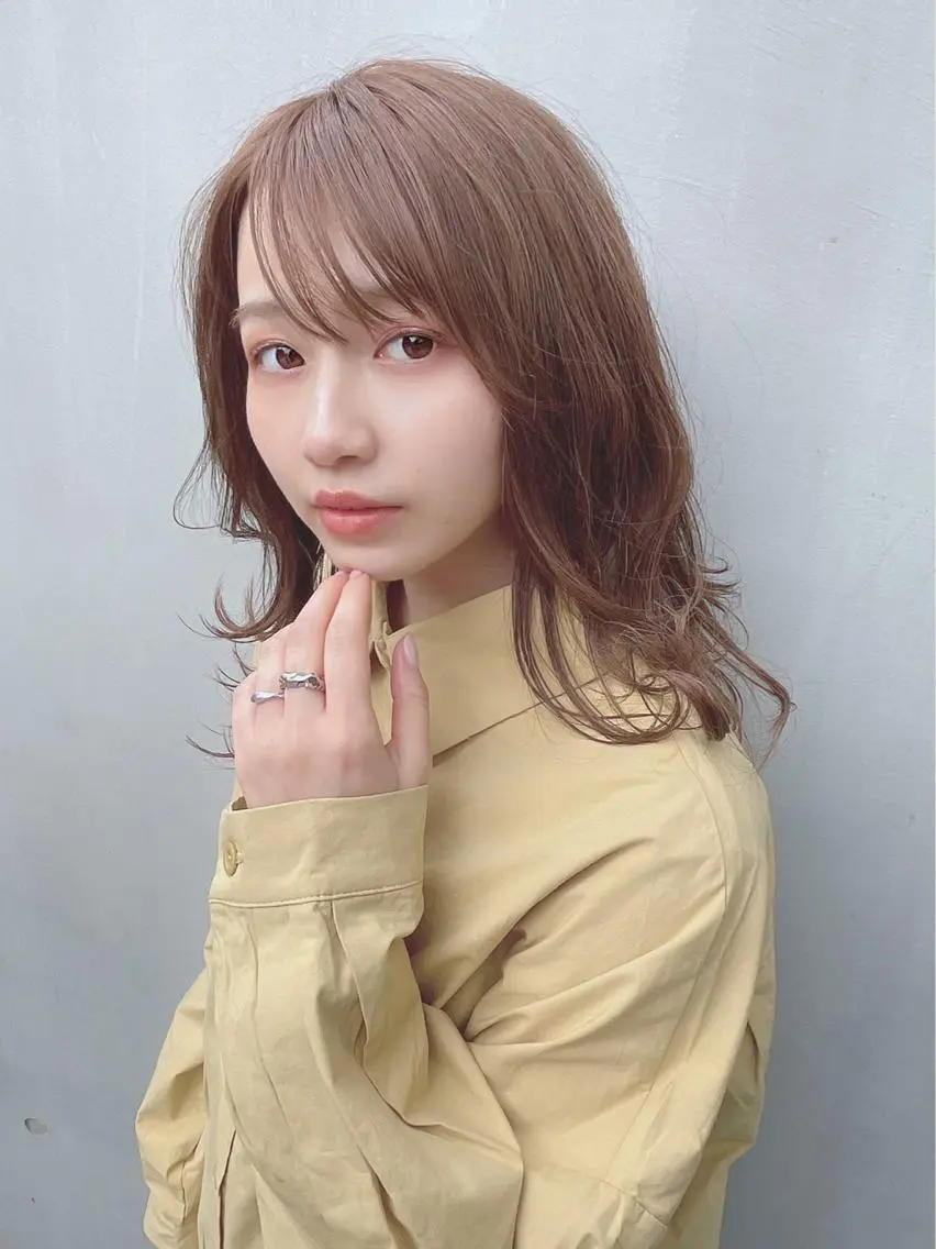 セミロング カラー パーマ ヘアアレンジ 【公式】amble luxe池袋東口🩷のヘアスタイル