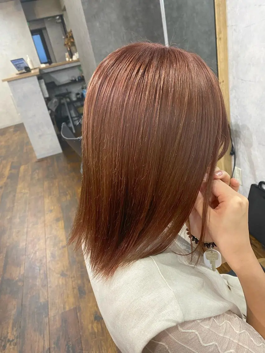 ミディアム カラー 髪質改善/レイヤー カット手塚奨のヘアスタイル