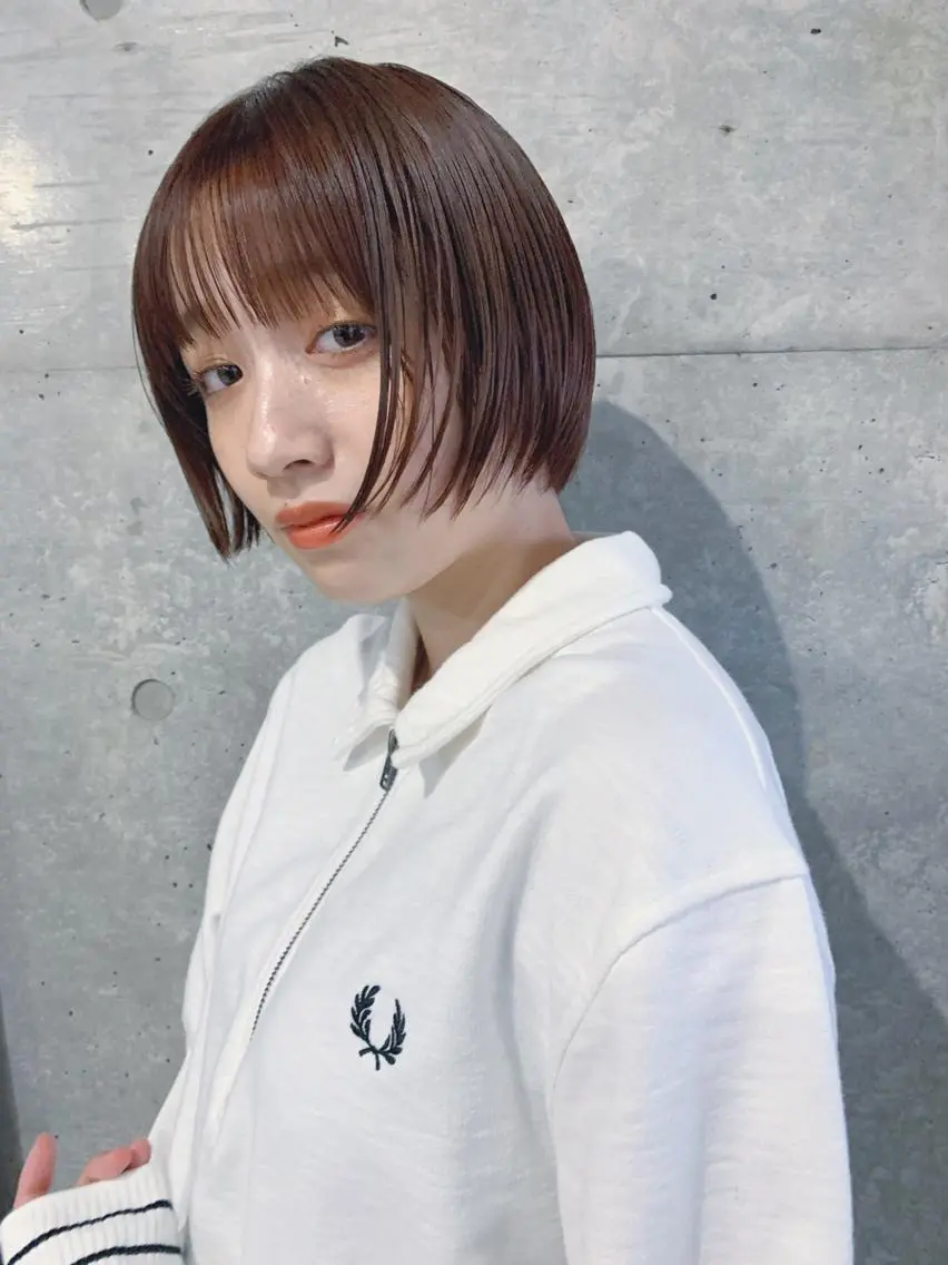 ショート カラー ボブパーマコテ巻き風 パーマNo1深江秀平のヘアスタイル