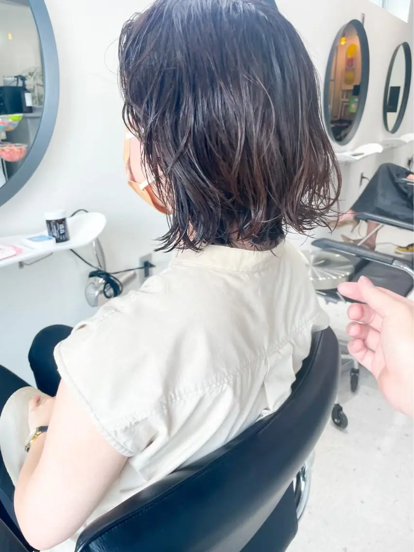 ショート パーマ ボブ ハイライト 髪質改善 韓国風ヘア レイヤーカット 🌈新田 みどり🌈のヘアスタイル