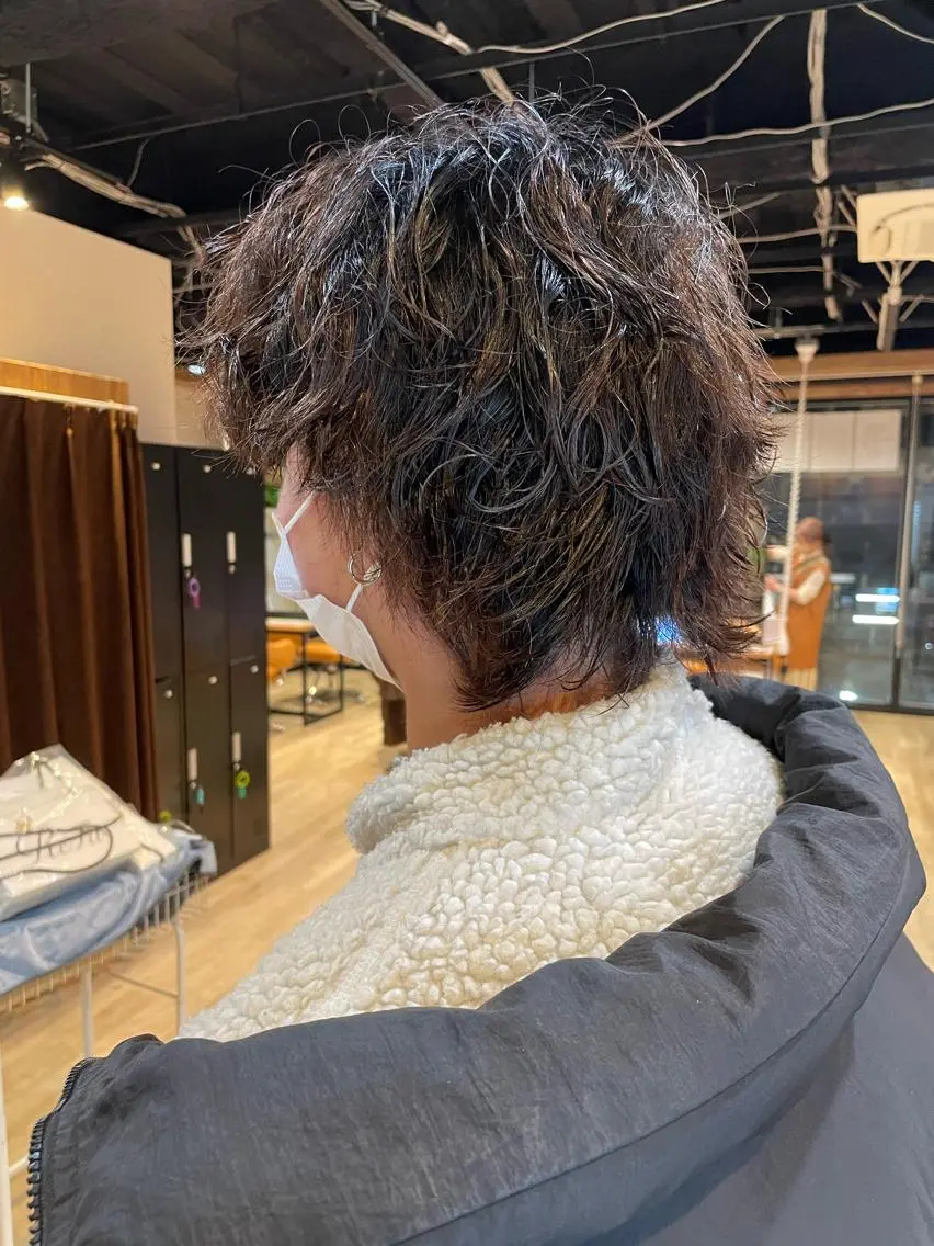 ショート パーマ ウルフカット カット パーマ 髪質改善/ブリーチ 田代 龍我のヘアスタイル